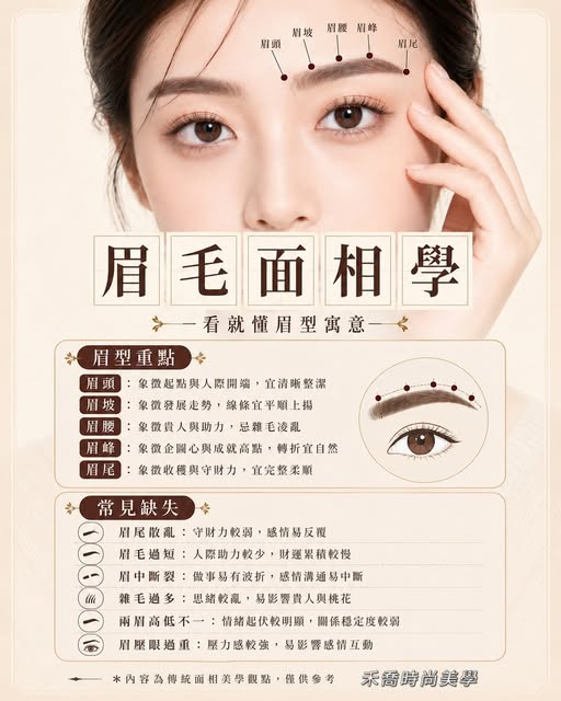 眉毛面相學教學圖